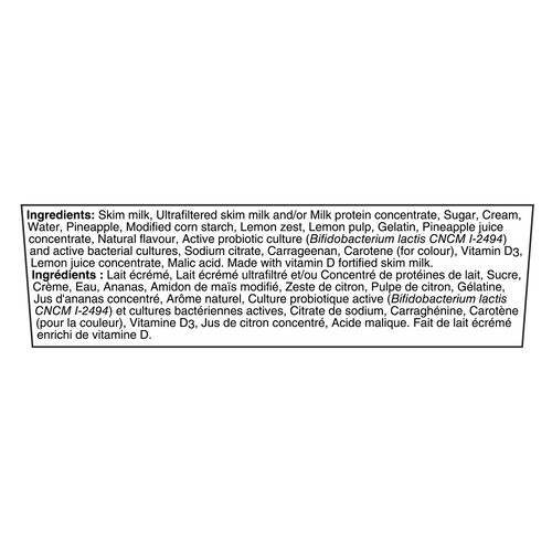Activia 2.2% Probiotic Yogurt Lemon Pineapple 8 x 100 g