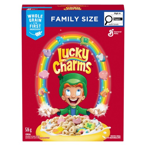 Lucky Charms Cereal Whole Grains Marshmallows Family Size 526 g
