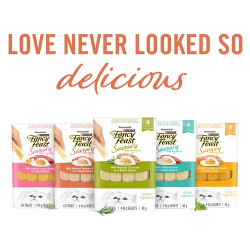 Fancy Feast Savoury Pure Naturals Cat Treats with Natural Salmon & Tuna 4 x 10 g