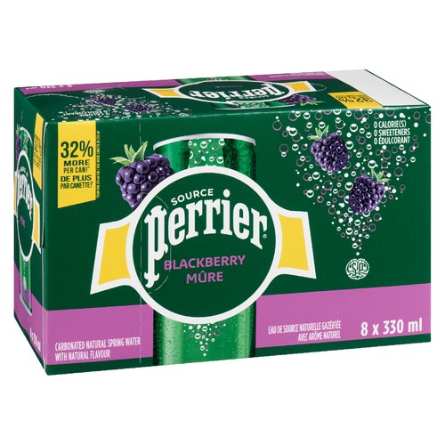 Perrier Sparkling Water Blackberry 8 x 330 ml (cans)