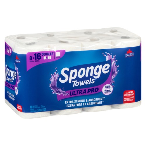 Sponge Towels Paper Towel Ultra Pro 2-Ply 8 Double Rolls x 88 Sheets