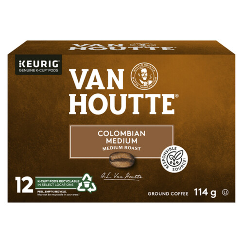Van Houtte Coffee Pods Colombian Medium Roast 12 K-Cups 114 g