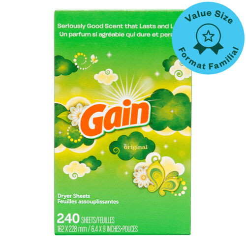 Gain Laundry Dryer Sheets Original 240 Count