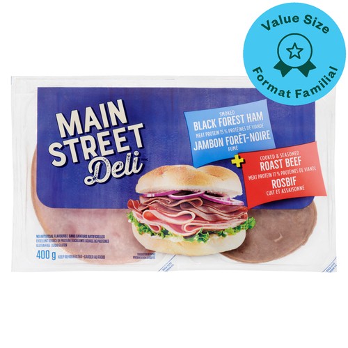 Main Street Deli Black Forest Ham & Seasoned Roast Beef Smoked Combo Pack 400 g