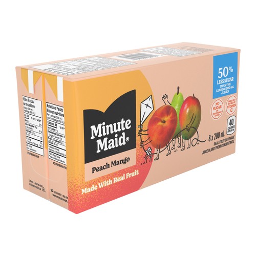 Minute Maid Juice Peach Mango 8 x 200 ml (cartons)