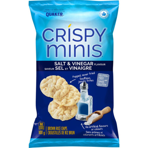 Quaker Gluten-Free Crispy Minis Rice Chips Salt & Vinegar 100 g