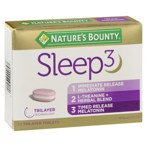 Nature's Bounty Sleep3 10 mg Melatonin Trilayer Tablets 30 Count