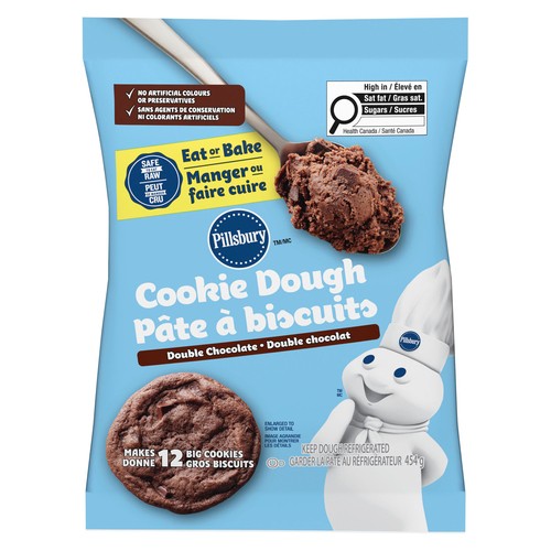 Pillsbury Ready To Bake Cookie Dough Double Chocolate 12 Count 454 g