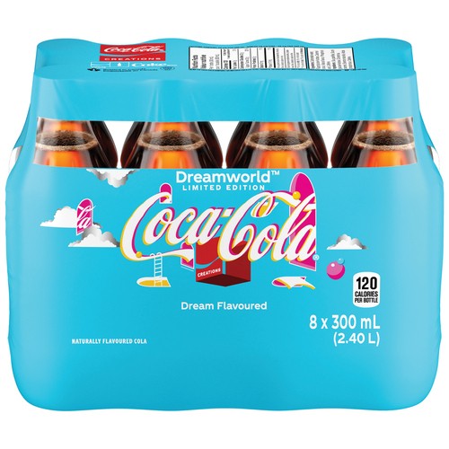 Coca-Cola Dreamworld Soft Drink Dream Flavoured 8 x 300 ml (bottles)