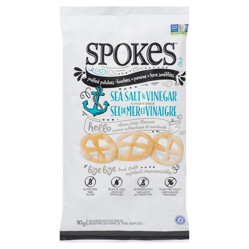 Spokes Gluten-Free Potato Snack Sea Salt & Vinegar 80 g