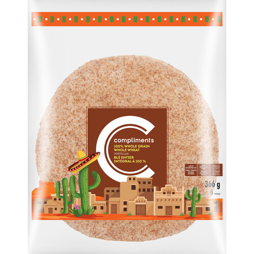Compliments Tortillas Whole Grain Whole Wheat 10-Inch 366 g