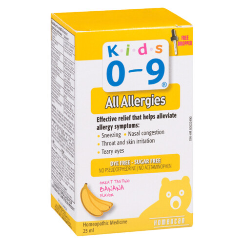 Kids 0-9 Banana Homeopathic Allergy Drops 25 ML