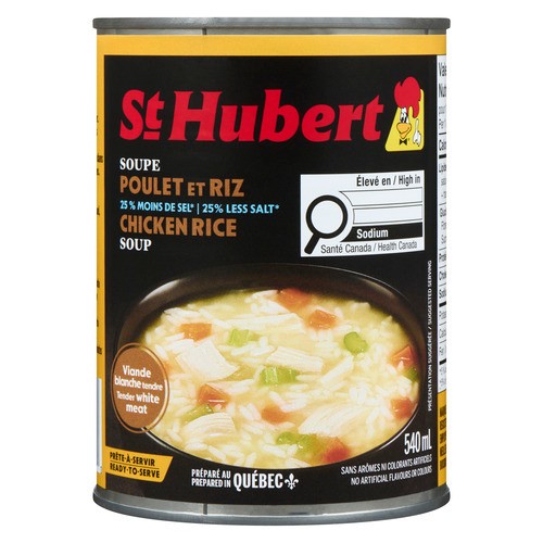 St-Hubert Less Salt Chicken Rice Soup 540 ml