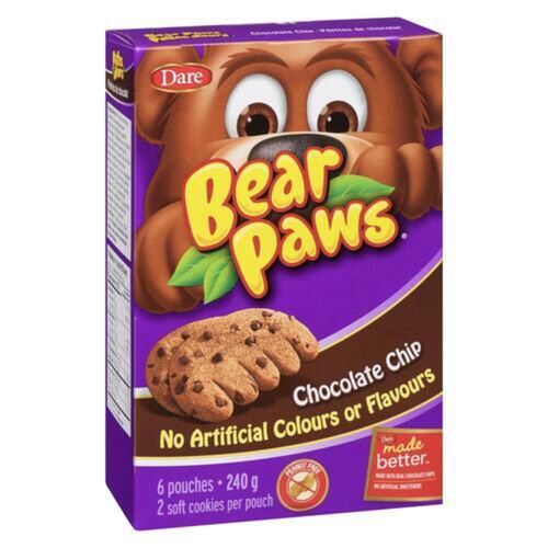 Dare Bear Paws Peanut-Free Cookies Chocolate Chip 240 g