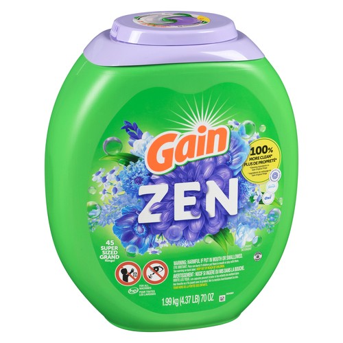 Gain Laundry Detergent Pods Zen Aroma Boost Super Sized 45 Pacs