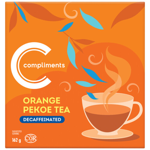 Compliments Tea Orange Pekoe Decaffeinated 72 Tea Bags 