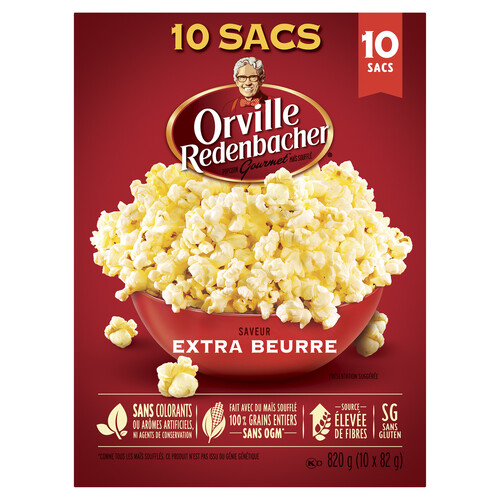Orville Redenbacher Gluten-Free Popcorn Extra Buttery 10 Pack 82 g