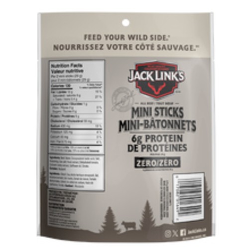 Jack Link's Mini Zero Sugar Beef Jerky Sticks 175 g