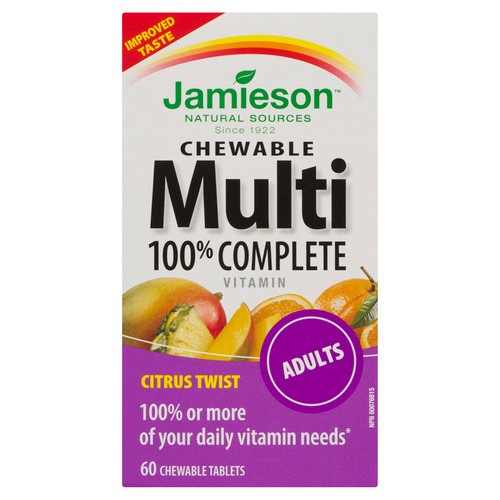 Jamieson Multi Vitamins 100% Complete Adult Chewable Citrus Twist 60 Count