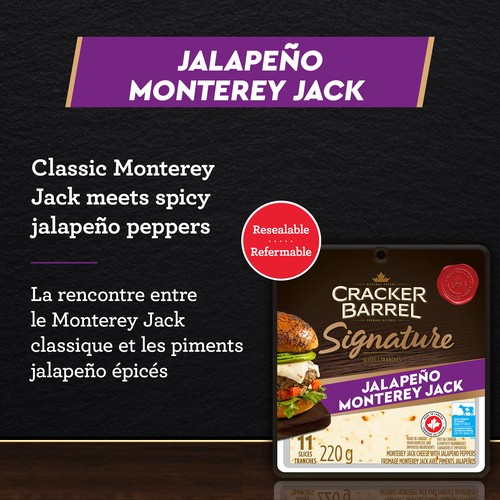 Cracker Barrel Signature Jalapeno Monterey Jack Cheese 11 Slices 220 g