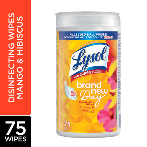 Lysol Disinfecting Wipes Mango & Hibiscus 75 Count