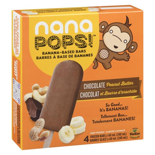 NanaShake Nana Pops Frozen Bars Chocolate Peanut Butter 4 x 60 ml