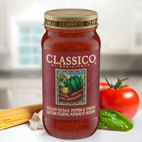 Classico Pasta Sauce Italian Sausage Peppers & Onions 600-650 ml