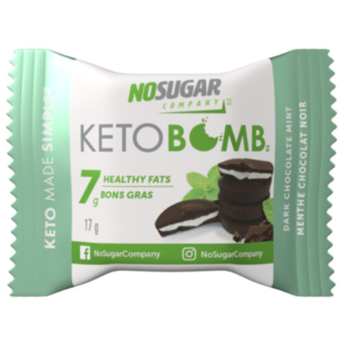 No Sugar Company Keto Bomb Chocolate Mint Bars 17 g