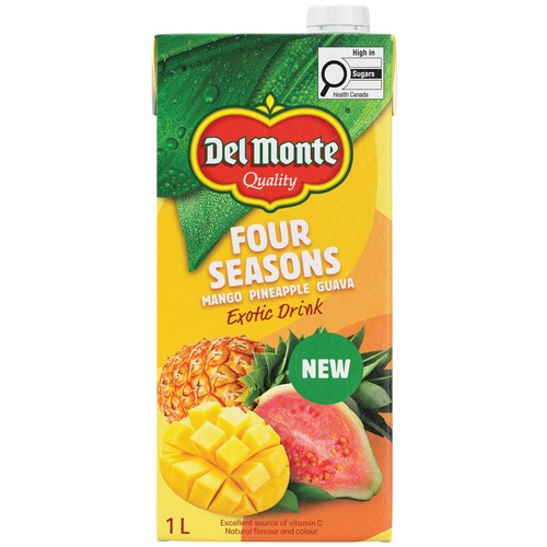 Del Monte Four Seasons Juice Blend Mango Pineapple Guava 1 L