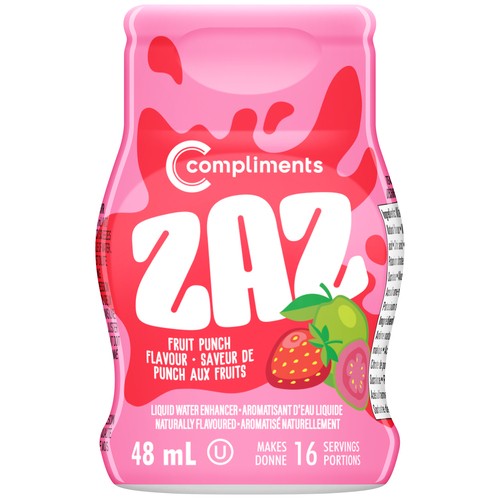 Compliments ZAZ Liquid Water Enhancer Fruit Punch 48 ml