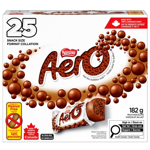 Nestlé Aero Chocolate Bar Mini Snack Size 25 Count 182 g