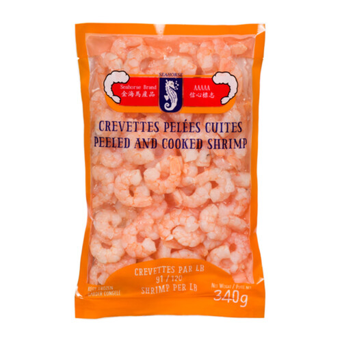 Seahorse Brand Frozen Cooked 90/110 Shrimp 340 g