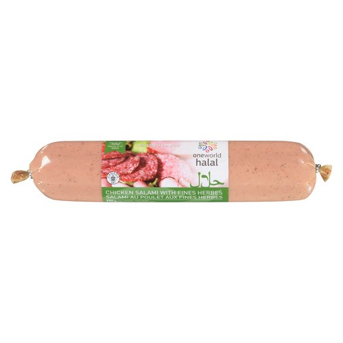 One World Halal Chicken Salami with Fine Herbs Chubbs 450 g