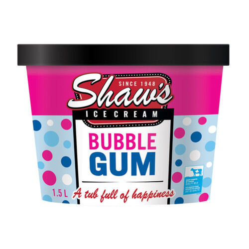 Shaw's Ice Cream Bubble Gum Ice Cream 1.5 L