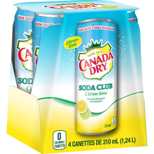 Canada Dry Soft Drink Club Soda Lemon-Lime 4 x 310 ml (cans)