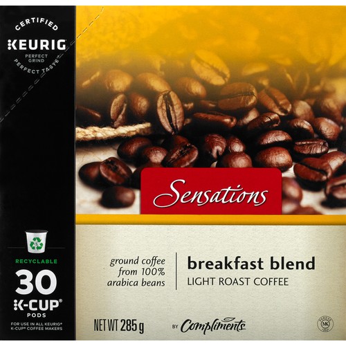Sensations Coffee Pods Breakfast Blend Light Roast 30 K-Cups 285 g