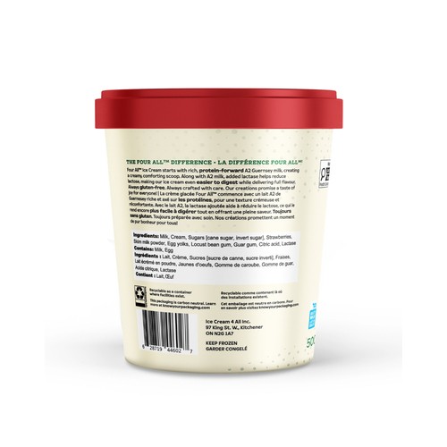Four All Ice Cream Strawberry Cream 500 ml