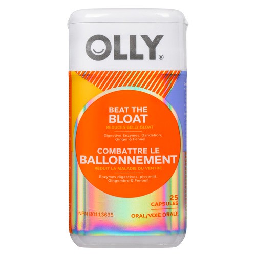 OLLY Supplement Beat The Bloat Capsules 25 Count