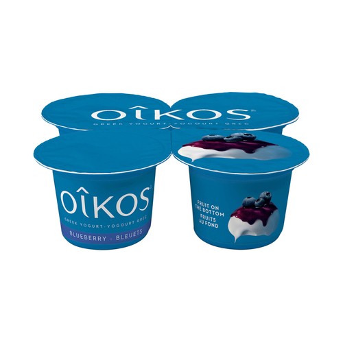 Oikos 2% Greek Yogurt Fruit On The Bottom Blueberry Flavour 4 x 100 g