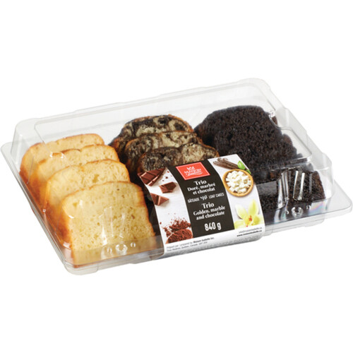 Trio Frozen Loaf Cake Chocolate Golden & Marble 840 g