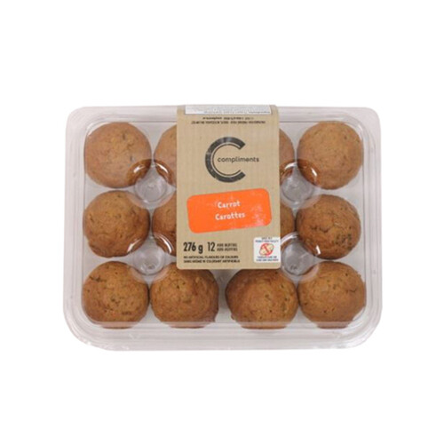 Compliments Mini Muffins Carrot 12 x 23  g (frozen)