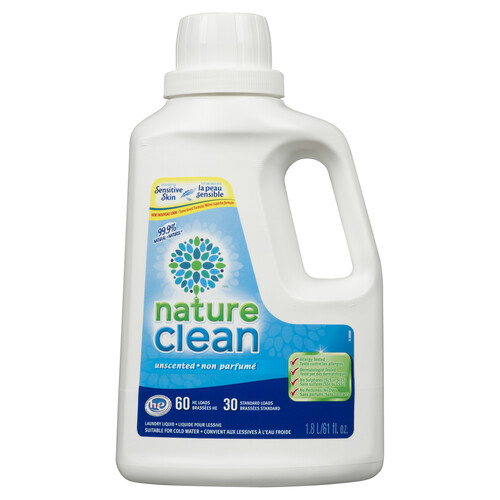 Nature Clean Laundry Detergent Liquid Unscented 1.8 L