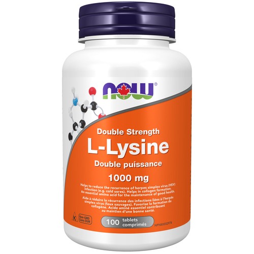 Now L-Lysine 1000 mg Double Strength Tablets 100 Count