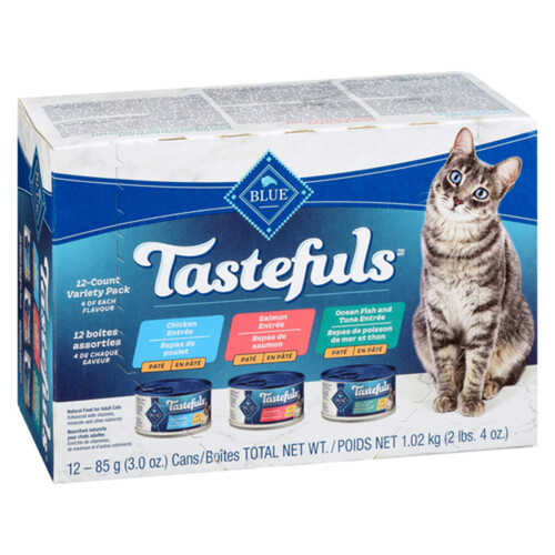Blue Buffalo Tastefuls Wet Cat Food Pate Variety Pack 12 x 85 kg ...
