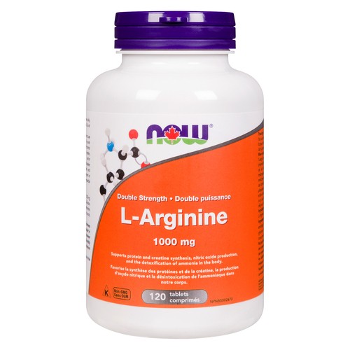 Now L-Arginine 1000 mg Double Strength Tablets 120 Count
