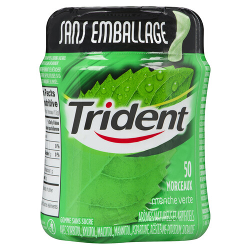 Trident Sugar-free Gum Unwrapped Spearmint 50 Pieces