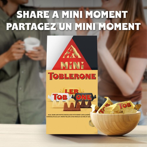 Toblerone Mini Milk White & Dark Chocolate Bars With Honey & Almond Nougat 120 g