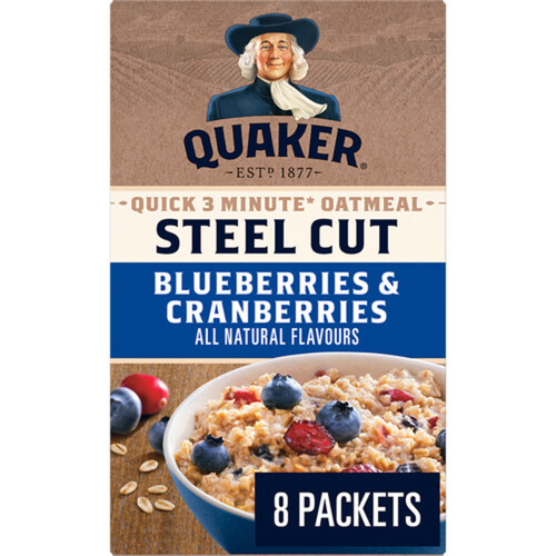 Quaker Quick Cook Oatmeal Steel Cut Blueberries & Cranberries 368 g