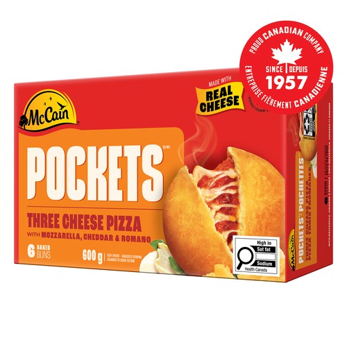 McCain Frozen Pizza Pockets Three Cheese 6 x 100 g