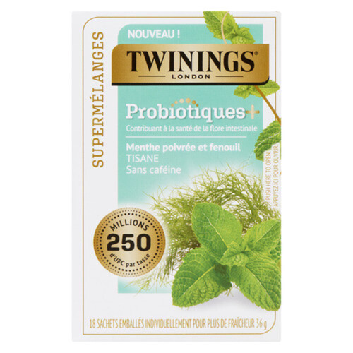 Twinings Probiotic Herbal Tea Peppermint & Fennel 18 Tea Bags